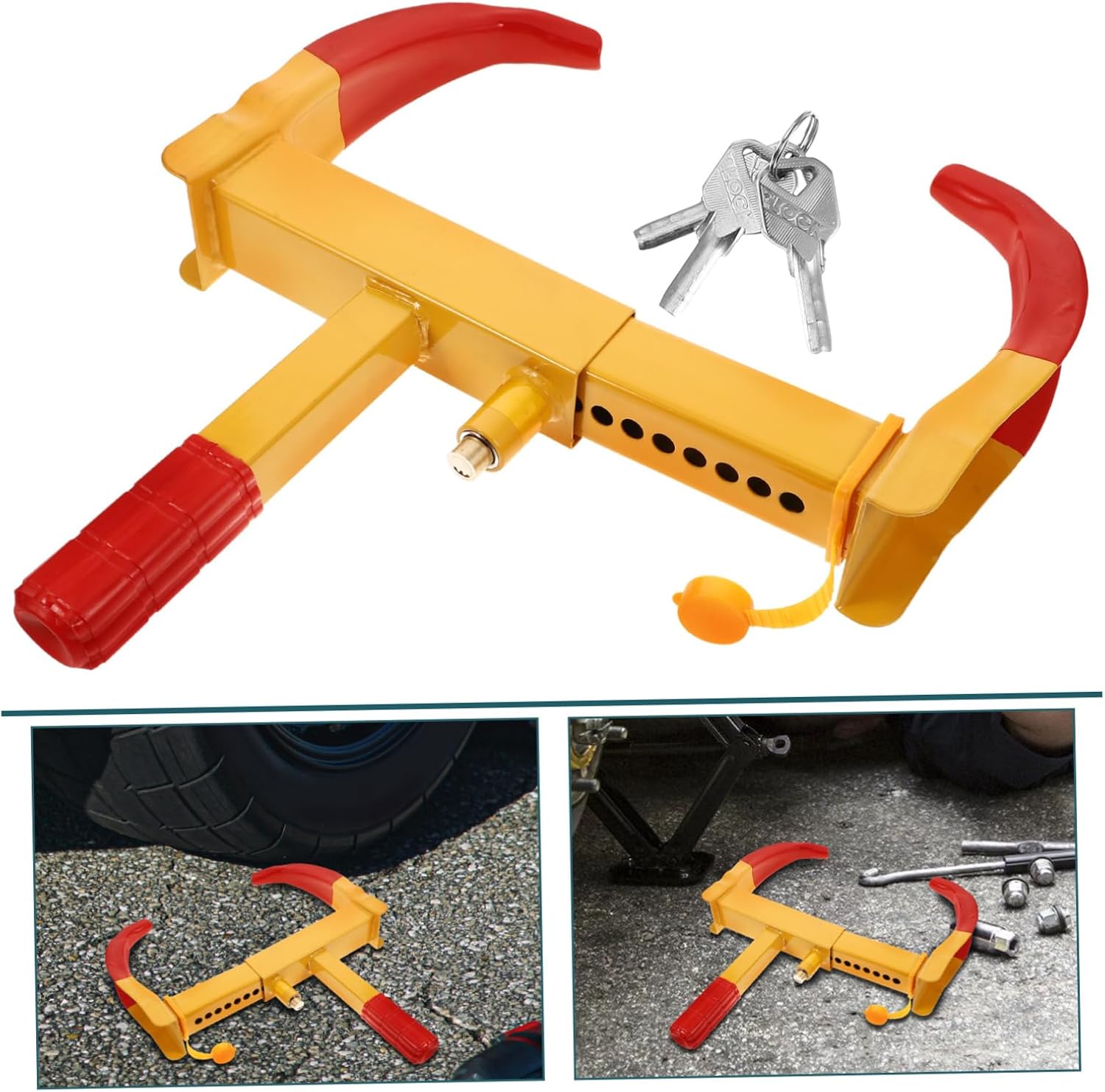 Cabilock Heavy Duty Wheel Lock Clamp for ATV Cars Trailers Motorcycles Theft Security Lock for Motorhome Camping