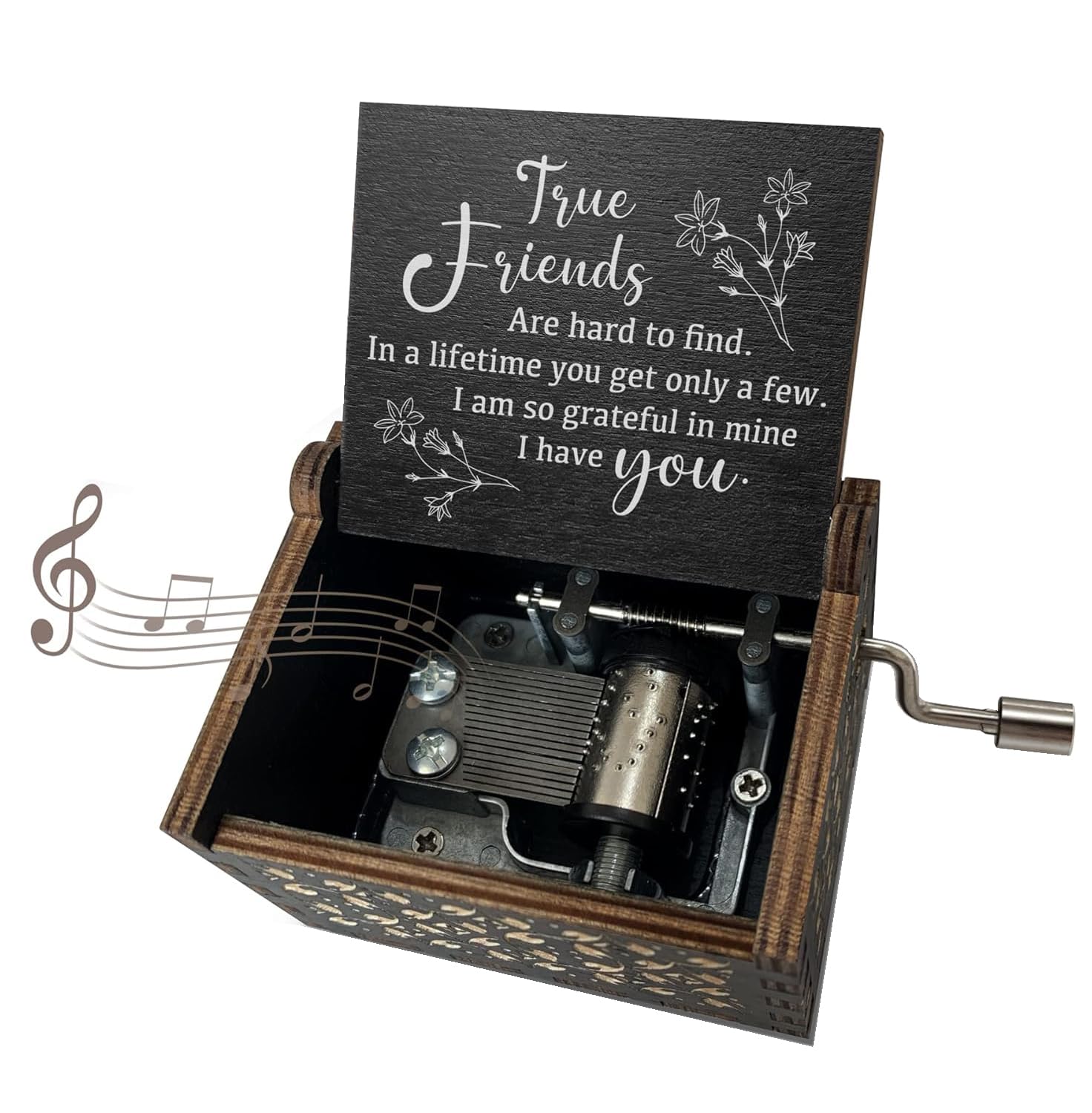 Store2508 Wooden Vintage Hand Cranked Music Box – True Friends - You are My Sunshine – Gift for Best Friend (B0DCJKCPM1) Amazon Price History, Amazon Price Tracker