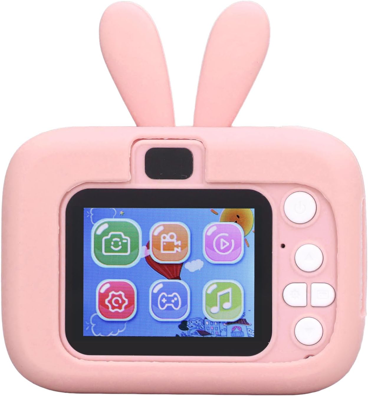 Children Digital Camera 20MP, 2 Inch Color Display, 400mAh Battery - AI Face Recognition, USB Charging, Silicone Protection for Kids and Students (Pink)