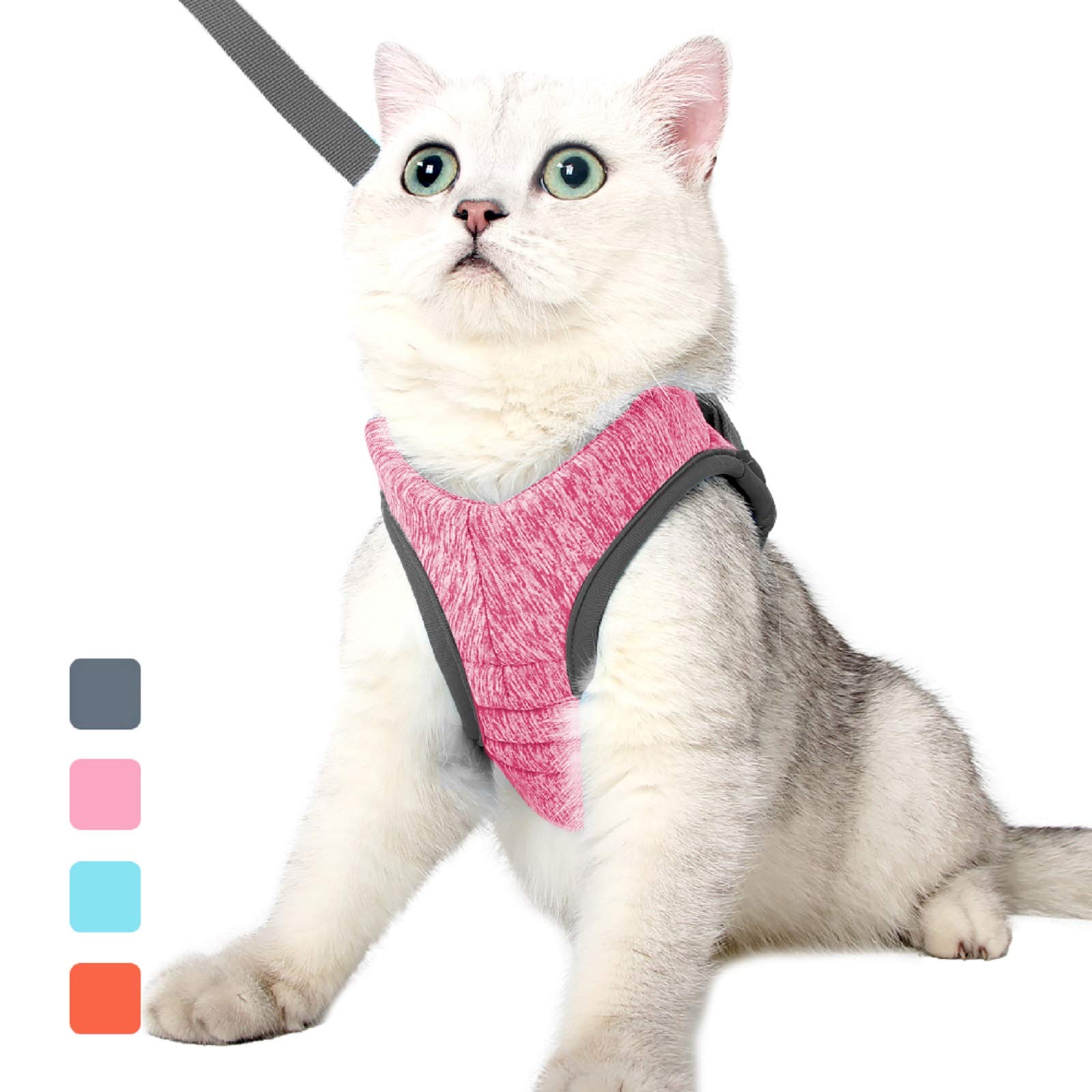 Cat Harness Leash Straps Soft and Comfortable Cat Walking Jacket with Running Cushioning and Escape Proof for Puppies with Cationic Fabric — view 12