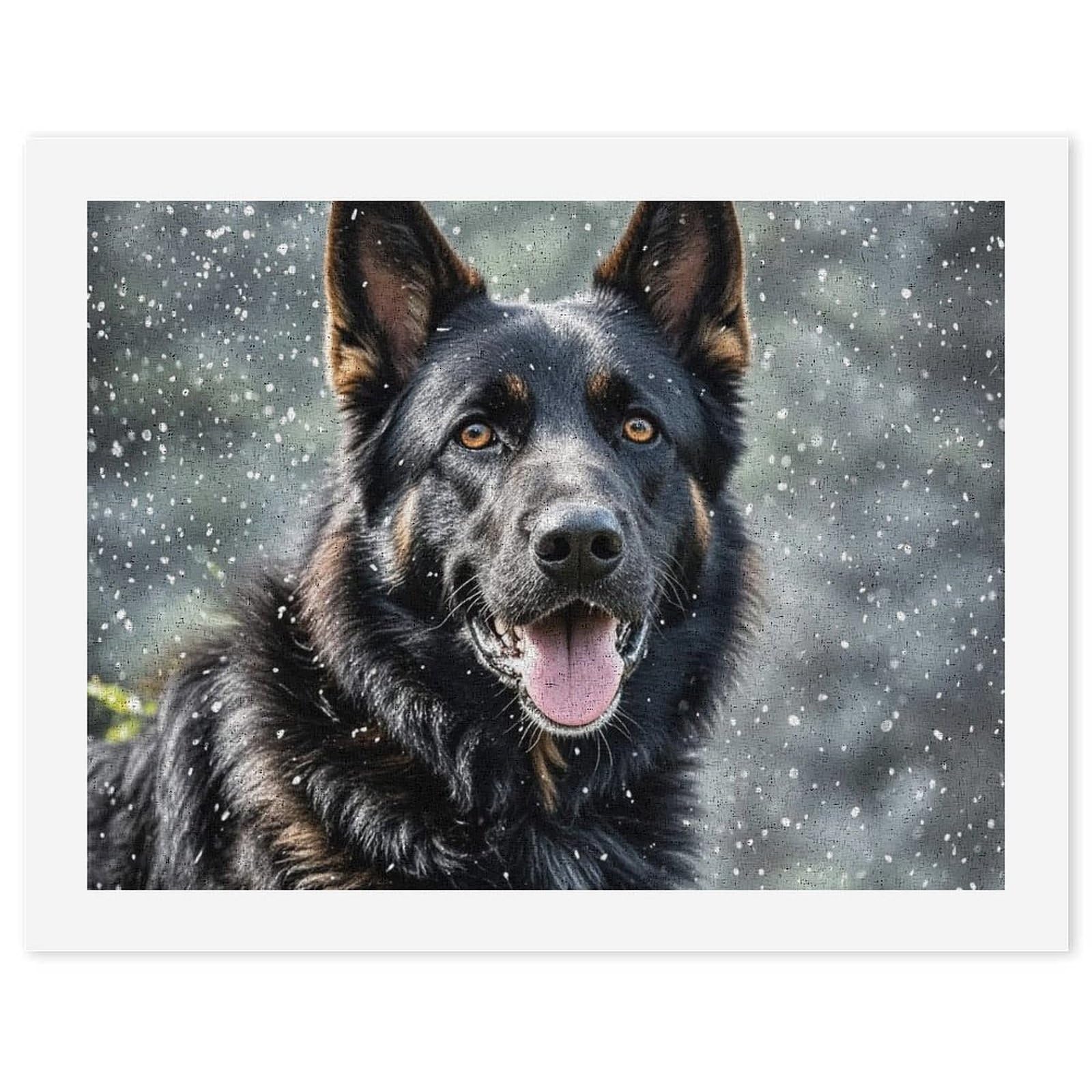 Ghbnk White Paint By Numbers Kit For Adults Beginner, 30X40cm Diy Adult Paint By Number Kits On Canvas, Black German Shepherd Dog Watercolor Oil Number Painting For Adults, Perfect For Home Decor Gift