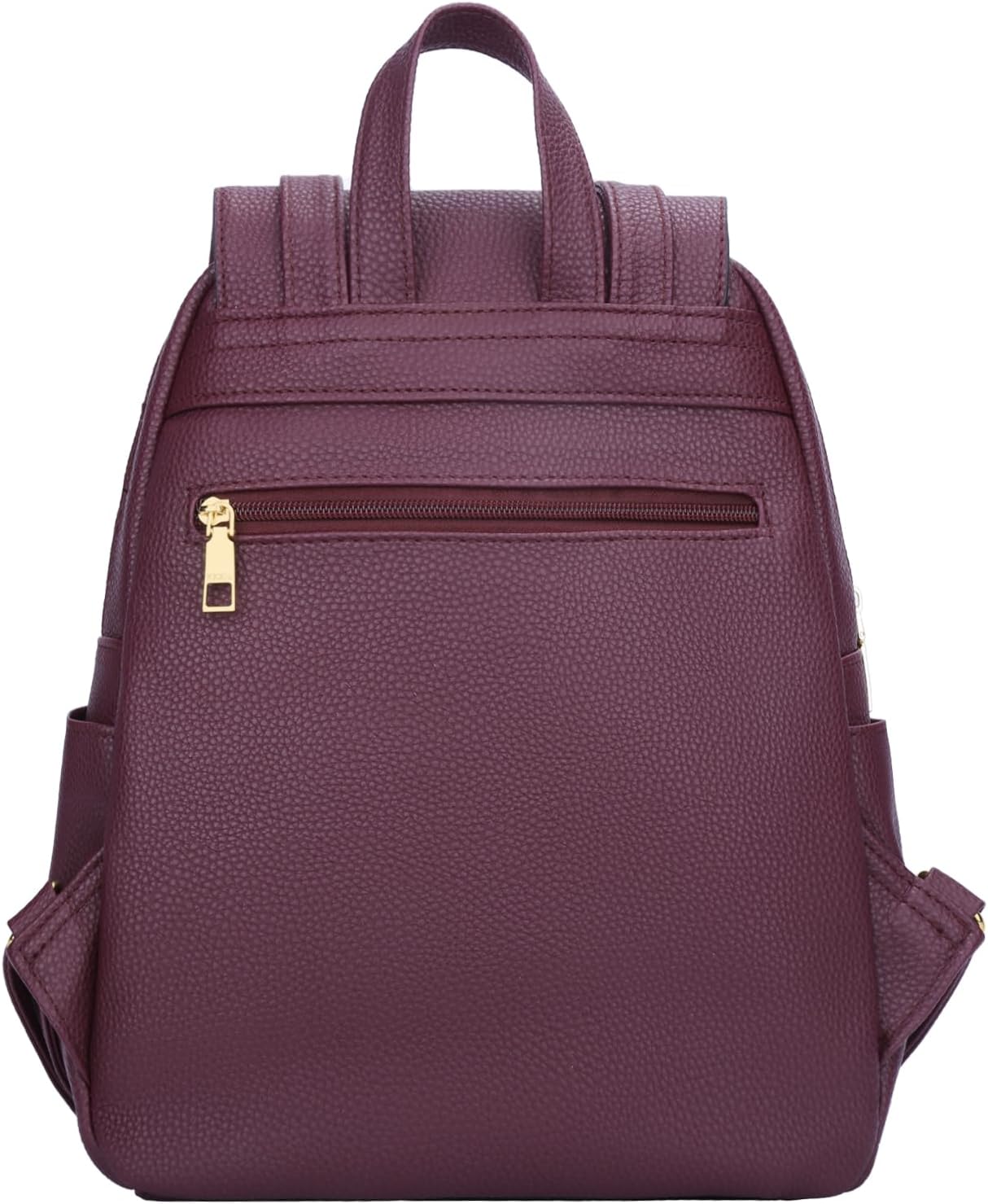 KKXIU Trendy Leather Backpack Purse for Women and Ladies Shoulder Travel Daypacks Bags (A-Wine) - Image 4