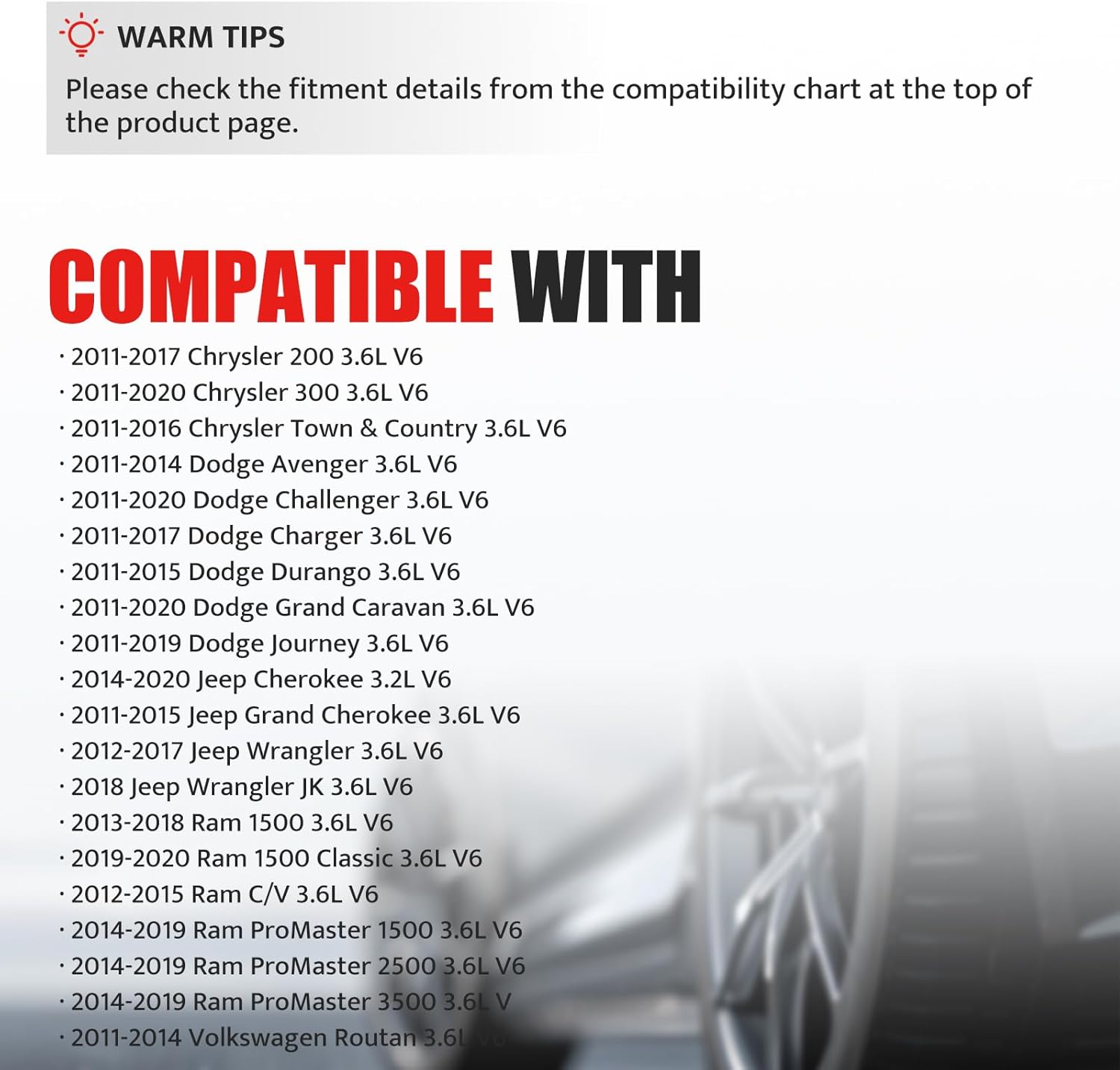 Ignition Coil Pack fit for 3.6 2011 2012 2013 2014 2015 2016 2017 Jeep Grand Cherokee Wrangler, Dodge Grand Caravan Charger Challenger Durango Journey Avenger, Ram 1500, Chrysler 300 Town Country