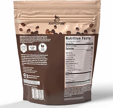 Protein Coffee, with 10g of Protein with Collagen, Promotes Muscle Growth, Supports Energy, Hot or Cold, Keto Friendly, 100% Robusta Coffee, 15 Servings, Hazelnut Flavor, Medium Roast