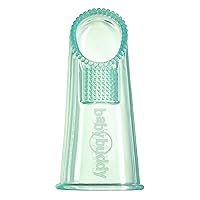 Vista 3 de Brilliant Wipe N Brush by Baby Buddy, cepillo de dientes de silicona, limpiador para bebés de 4 a 16 meses de edad, uso con toallita dental, Verde