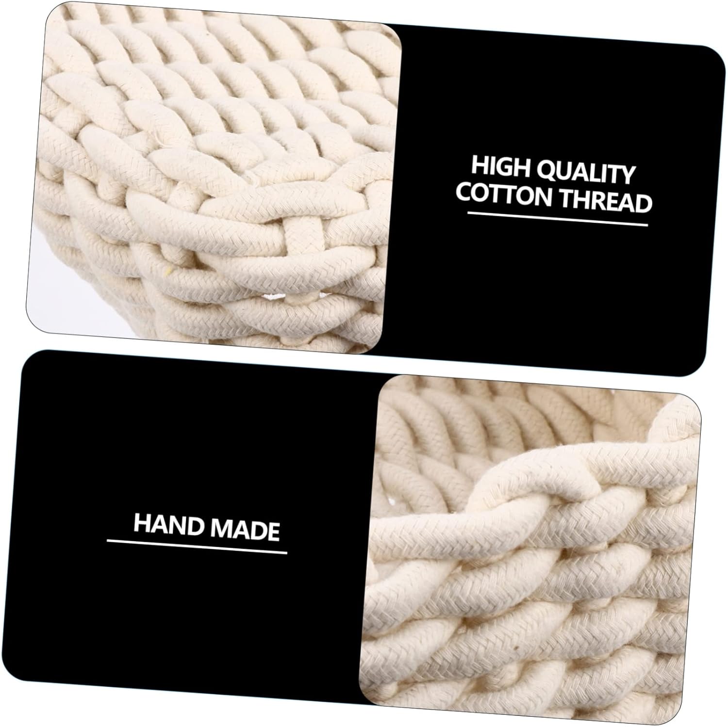 Cotton Thread Storage Basket Handwoven Decorative Bin for Home Organization for Sundries Accessories and Household Items Small