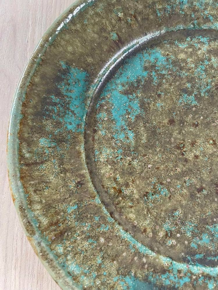 Amazon | 大沼道行 緑釉リム皿 | ノーブランド品 | 小皿