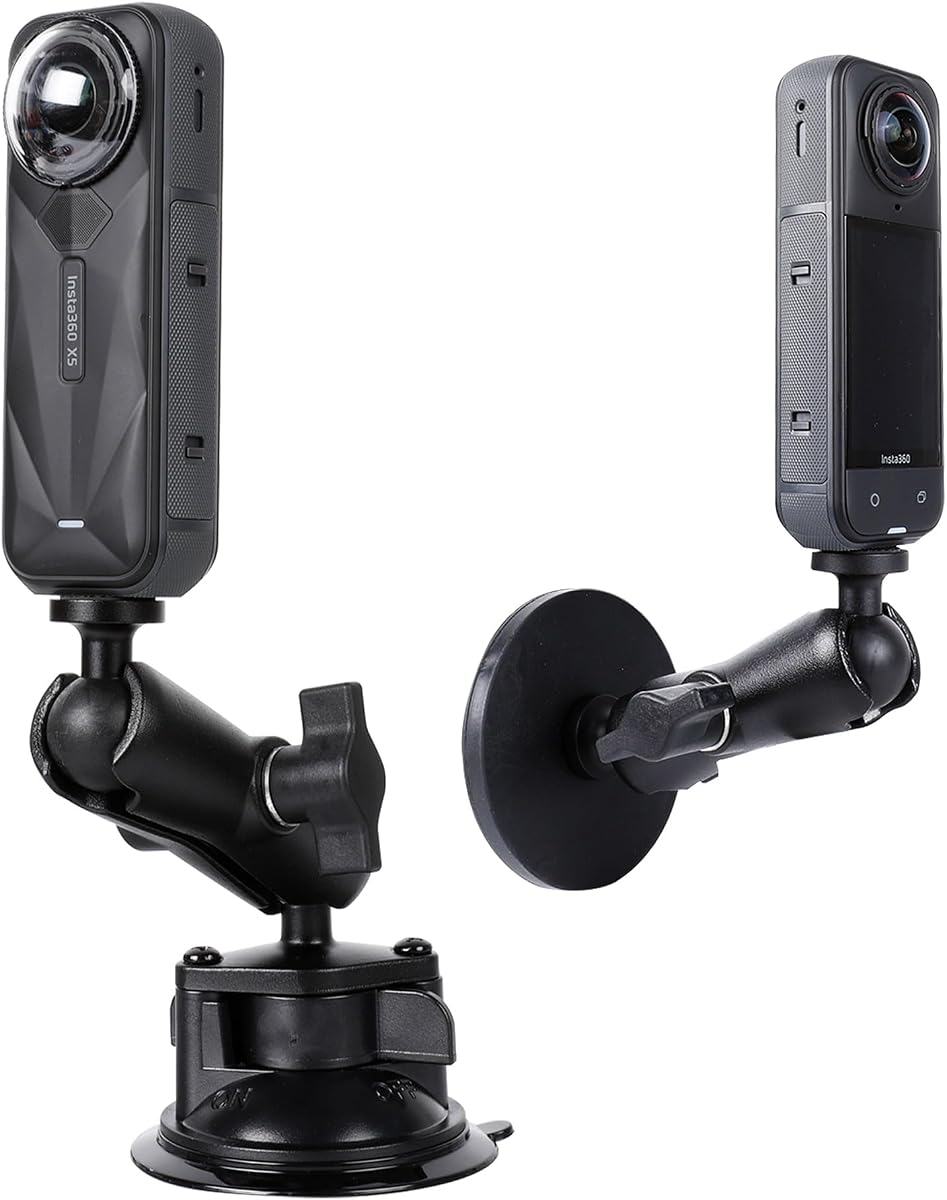xik 2 in 1 Suction Cup and Magnetic Camera Mount Kit for Insta360 Series | Car Mount Windshield Dashboard Hood Holder ,Compatible with Insta360 X5 X4 X3 & More Action Camera