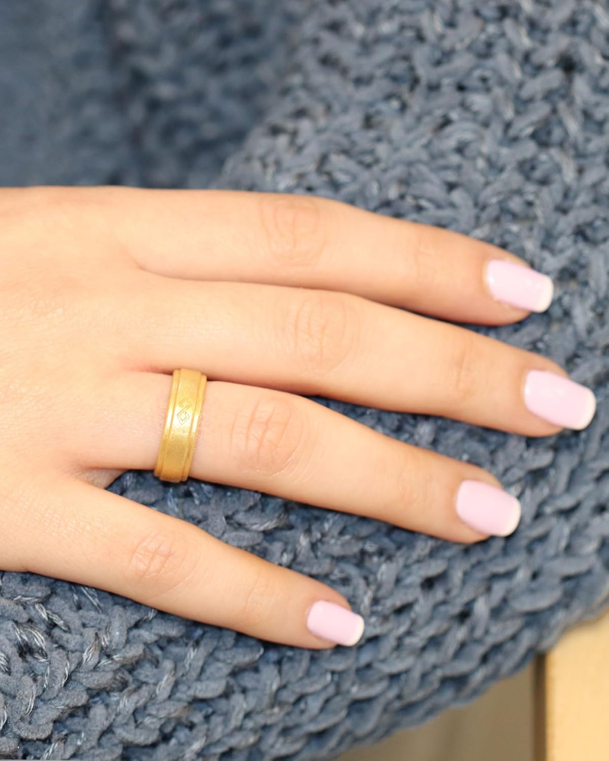 Rinfit Silicone Rings for Women 5.5mm Wide, 1.5mm Thick - Infinity Rubber Wedding Band - Silicone Engagement Ring for Her - Patented Design - Image 9