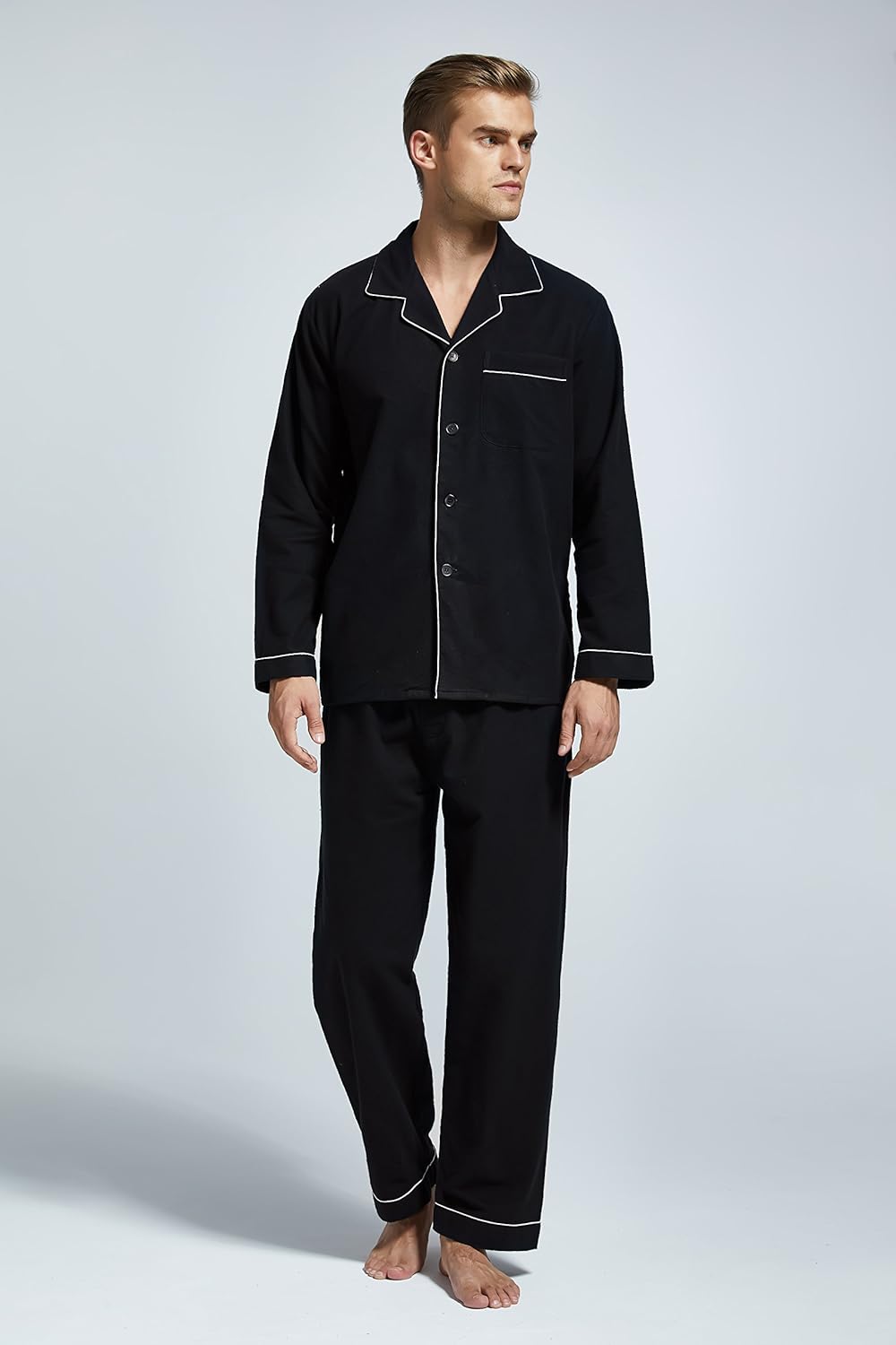 TONY AND CANDICE Men’s Flannel Pajama Set, 100% Cotton Long Sleeve Sleepwear - Image 3