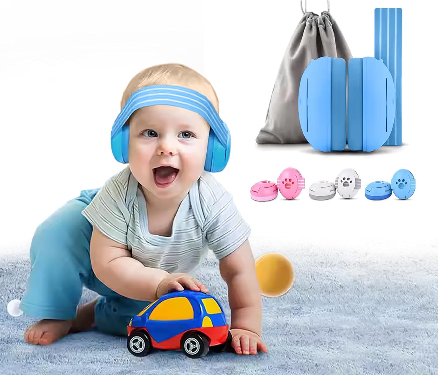 TinyMuffs Ear Protection. Noise Cancelling Earmuffs. Comfortable, Adjustable with our No-Slip headband