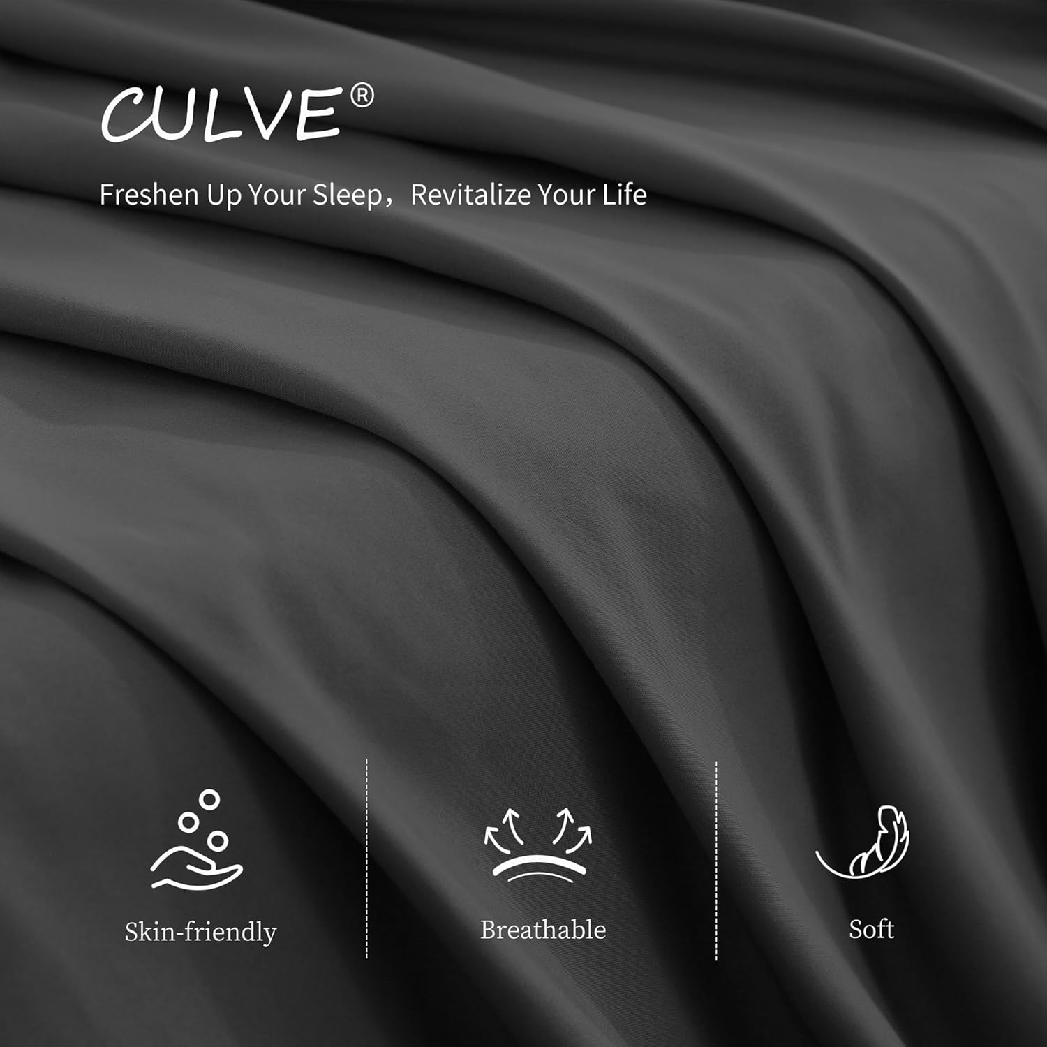 Bulk Full Fitted Sheet Only Deep Pocket 6 Pack, Quick Sort Bottom Bed Sheets Color-Coded Label Threads, Soft Brushed Microfiber Hotel Motel Airb&bs Essentials for Hosts(Black, 54"x75")