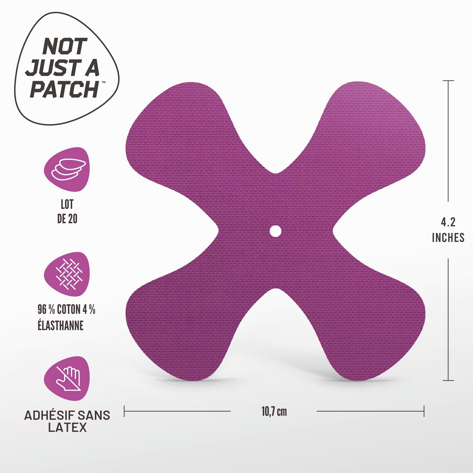 Not Just A Patch X-Patch Lot de 20 patchs de capteur CGM – Résistants à l'eau Omnipod 5 patchs adhésifs – Durable pour un style de vie actif pendant 10 à 14 jours – Compatible avec Dexcom G6, Libre