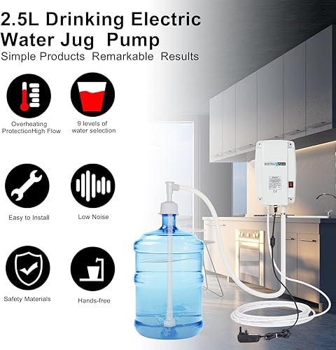 Miniatura 5 de Sistema de bomba dispensadora de botellas de agua, tubo doble para cocina, bomba de agua eléctrica de 110 V para refrigerador de alto caudal, bomba