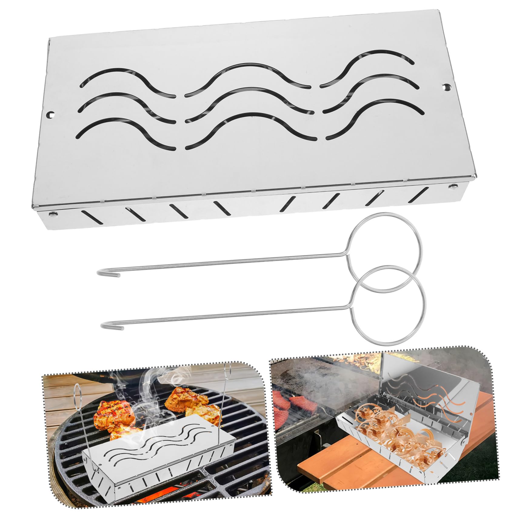 Scatola per Affumicatura Bbq in Acciaio Inox 1 Pz Bianca