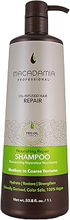 Nourishing Repair Shampoo 33.8oz Macadamia Professional Macadamia Oil and Argan Oil for Hydration, Shine, and Color Protection