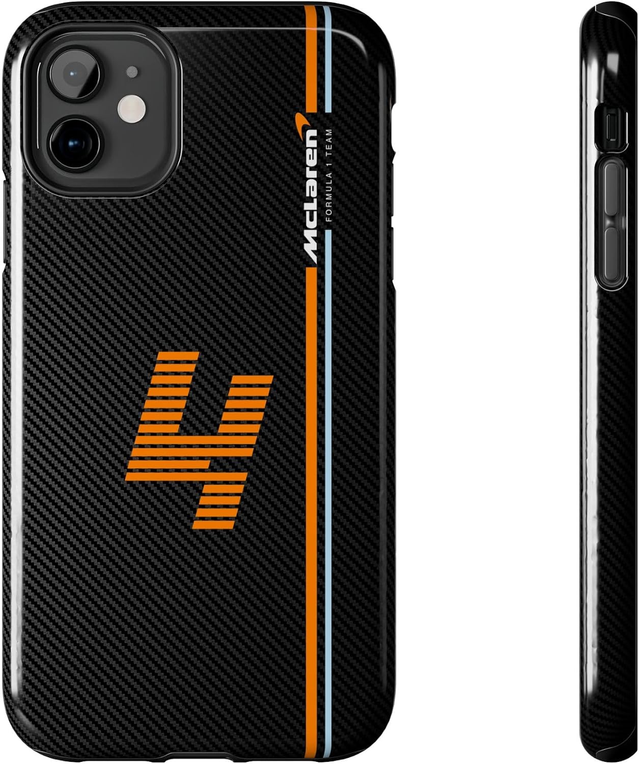 Racing-Inspired Carbon Fiber-Style Tough Phone Case Compatible with iPhone 17, 16, 15, 14, 13, 12, 11, X Series