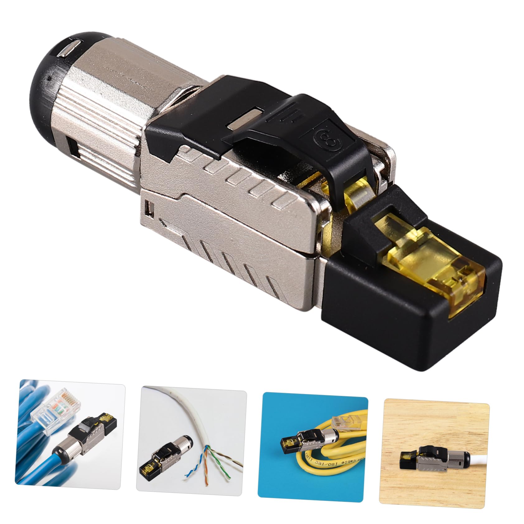 Artibetter 5stücke Shielded Ethernet Connector Netzwerkstecker Für Gigabit- Werkzeuglos Vergoldet Für Innen Und Außenanwendungen