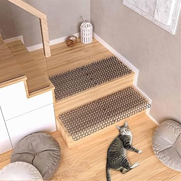 BUYTER 10 Pack 19.5 * 5.5 Inch Square Cat Scat Mats with Spikes, Cat Repellent Pads Fence Animal Barrier,Included 12 Pack Staples and 20 Pack Zip Ties (19.5''*5.5'')