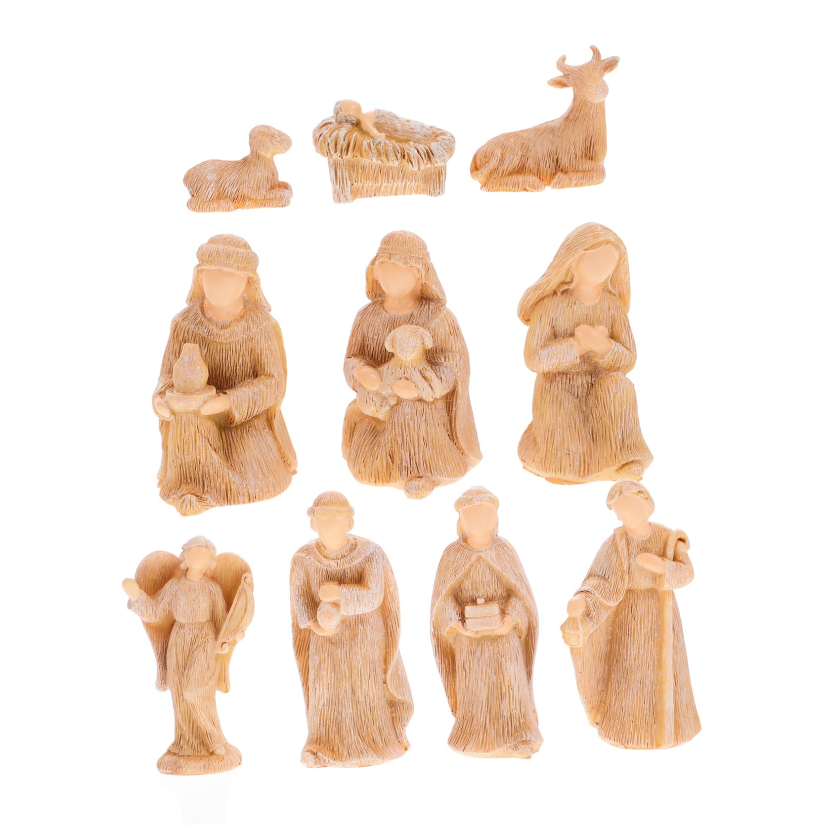 BESPORTBLE 1set Resin Jesus Nativity Figurines Decorative Scene Backdrop for Christmas Ornaments and Meaningful Religious for Desk and Home Display