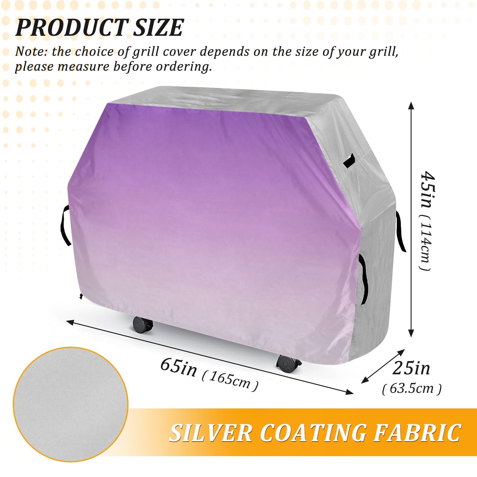 Funda para barbacoa de color morado a blanco, impermeable, resistente, para exteriores