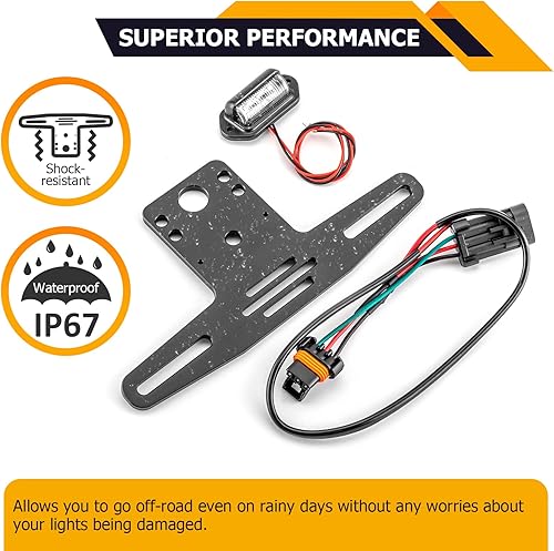 Miniatura 4 de WeiSen X3 Plug & Play Soporte para placa de matrícula con luz y enchufe de alimentación auxiliararnés LED Soporte de marco de matrícula compatible