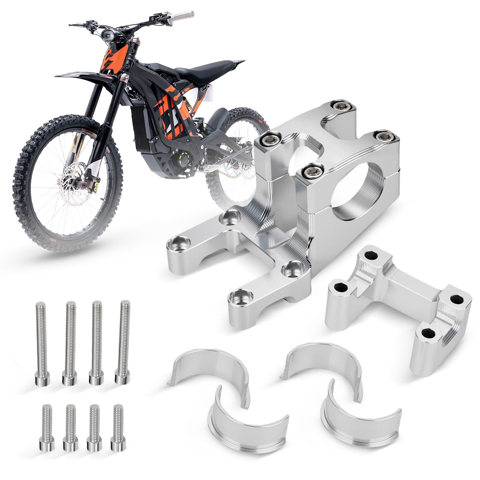 Electric Dirt Bike Handlebar Risers 28mm Handle Bar Mount Clamp Risers for Surron Sur Ron Light Bee S X LBX X260 X160 Sliver Motorcycle Ebike