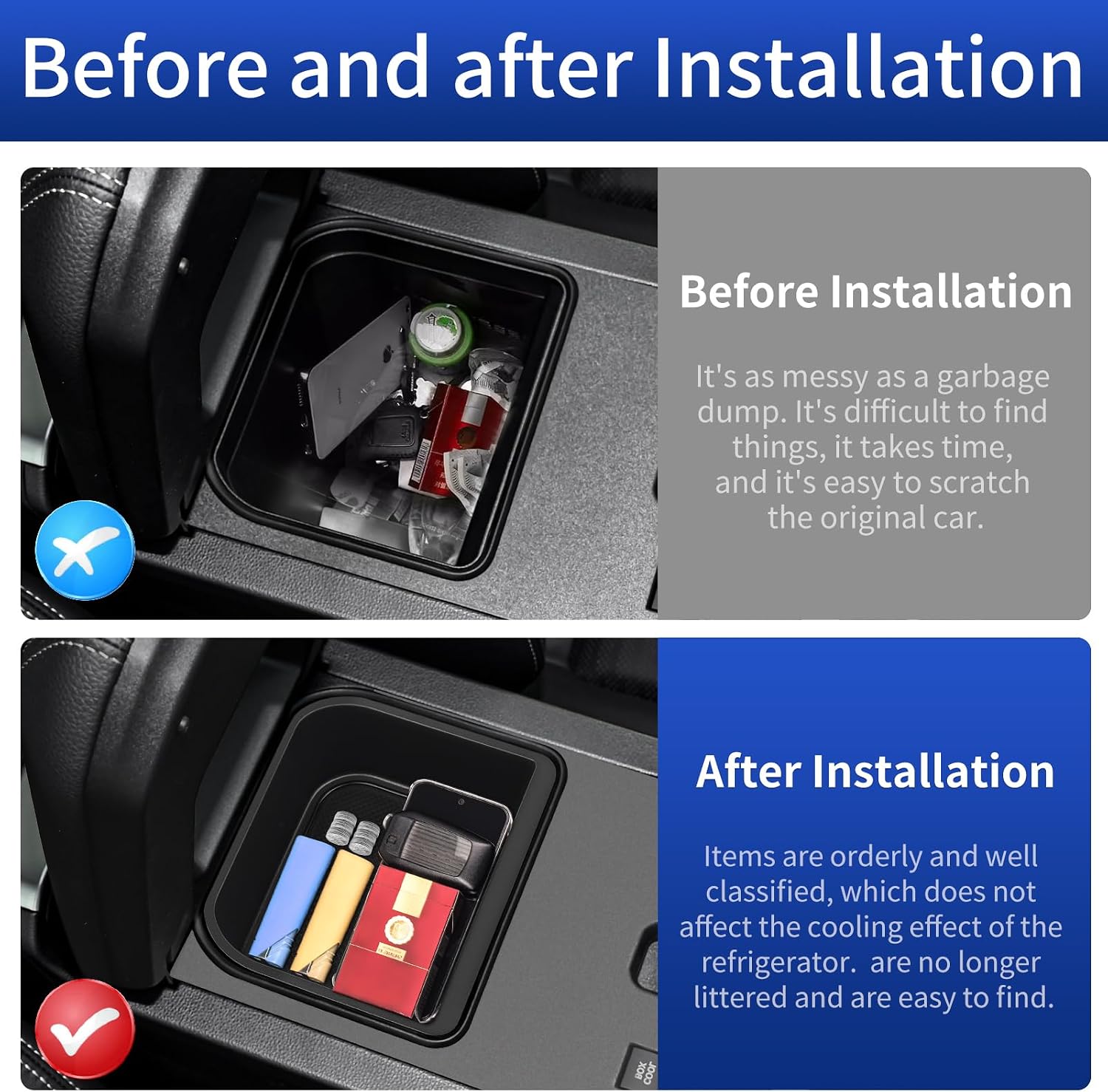 Central Control Storage Box Silicone Non-Slip Mat for 2024-2026 Toyota Land Cruiser 250 1958 Prado Lc250 Center Console Tray Interior Modification Land Cruiser 2026 Accessories(Only Fit Cool Box) image 3