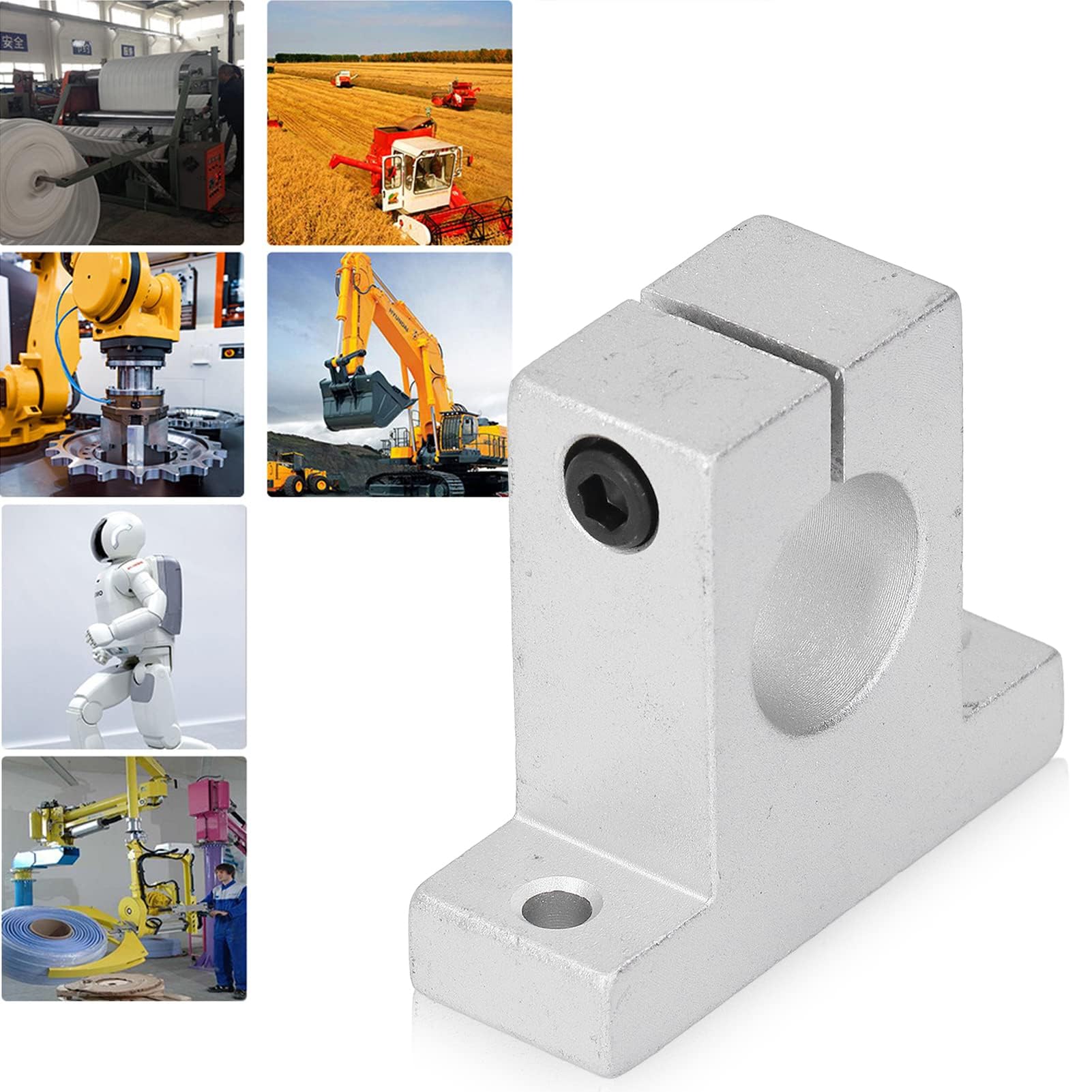 4Pcs Supporto per Guida Lineare SK25 Supporto per Guida di Movimento Lineare Verticale In Lega di Alluminio Asta di Bloccaggio Rail Kit di Supporto per 25mm Asta Albero
