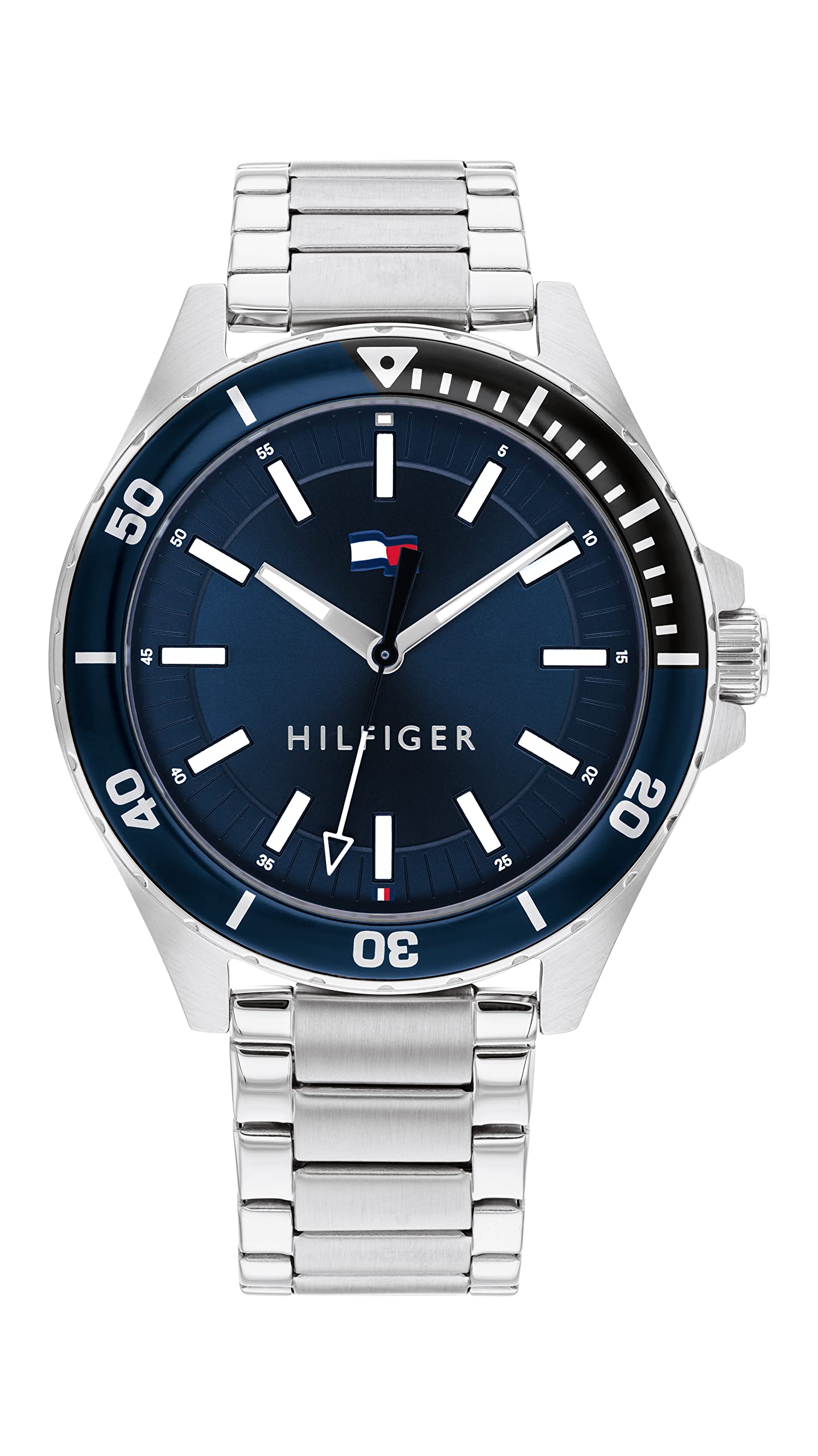 Tommy Hilfiger LOGAN Men's Watch, Analog Silver / Blue