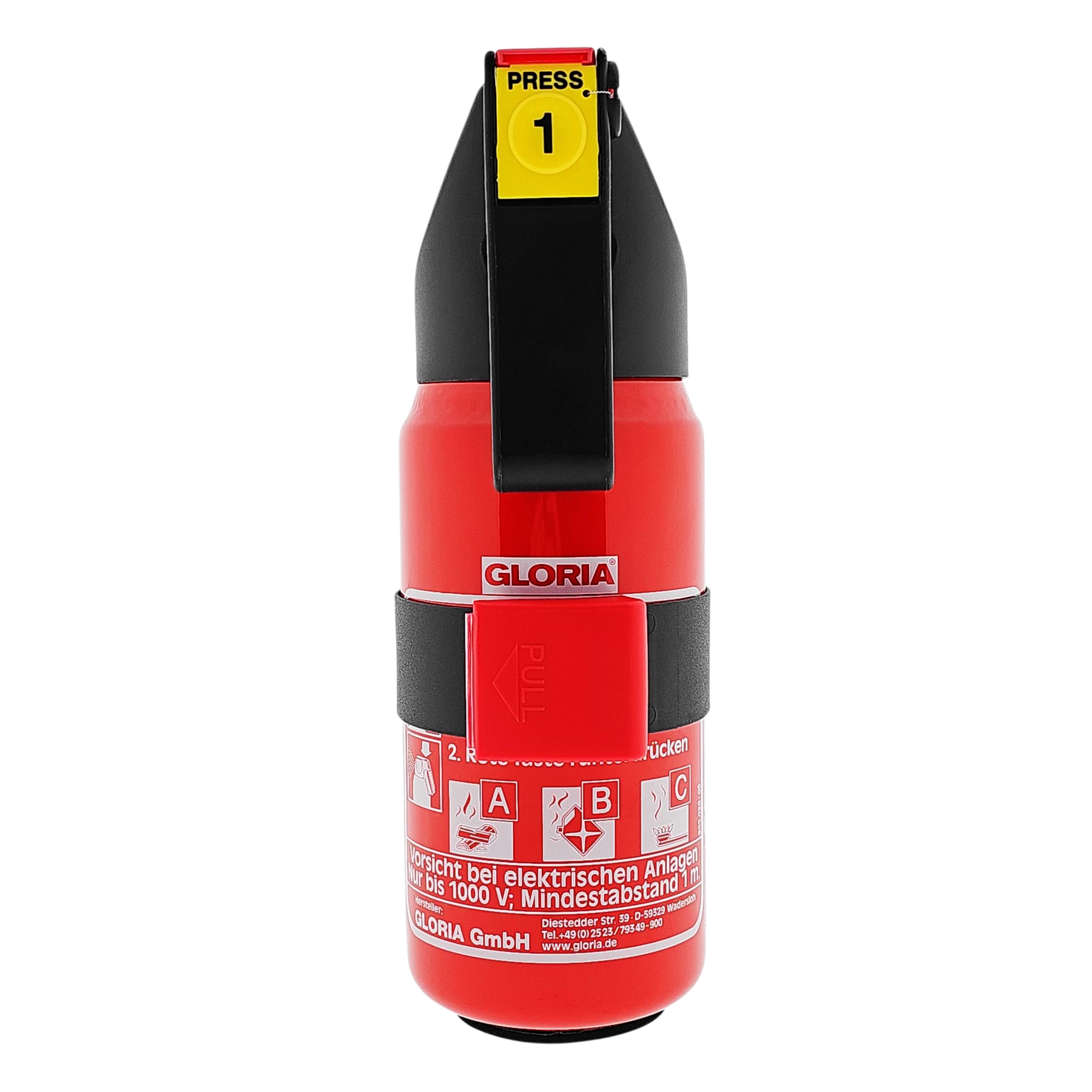 Extincteur Voiture GLORIA P2GM – 2kg Poudre ABC – Neuf Avec Support