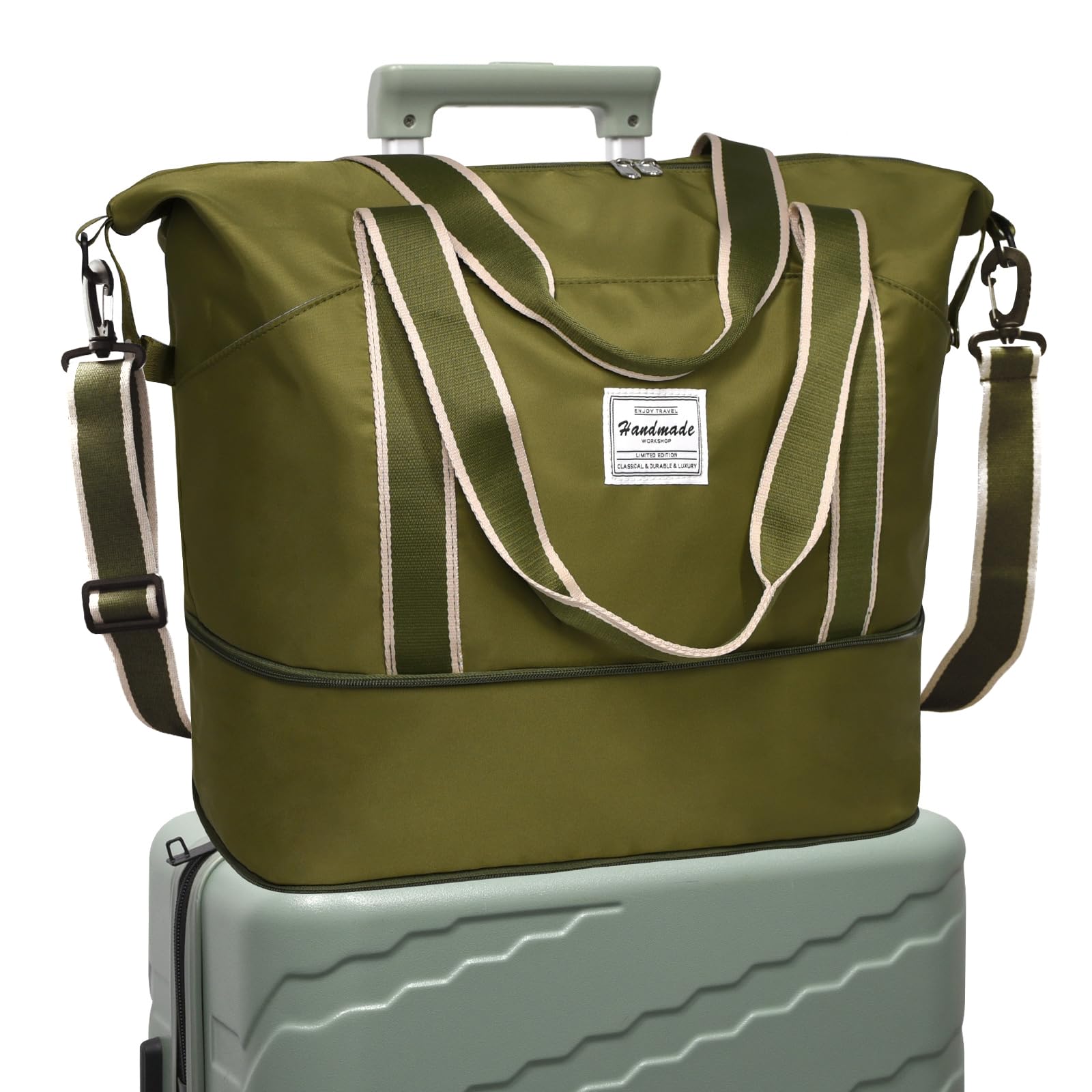 DMLuna Travel Duffel Bag Tote Sports Gym Bag Shoulder Overnight Weekender Bag for Women Men Hospital bag Expandable
