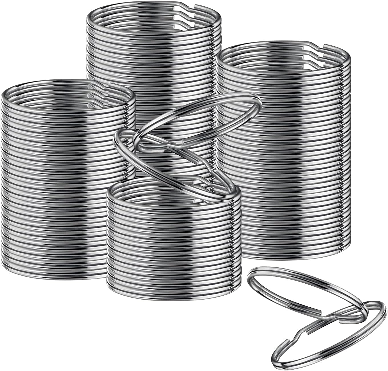 1.1" (28mm) Nickel Plated Split Key Chain Ring Connector