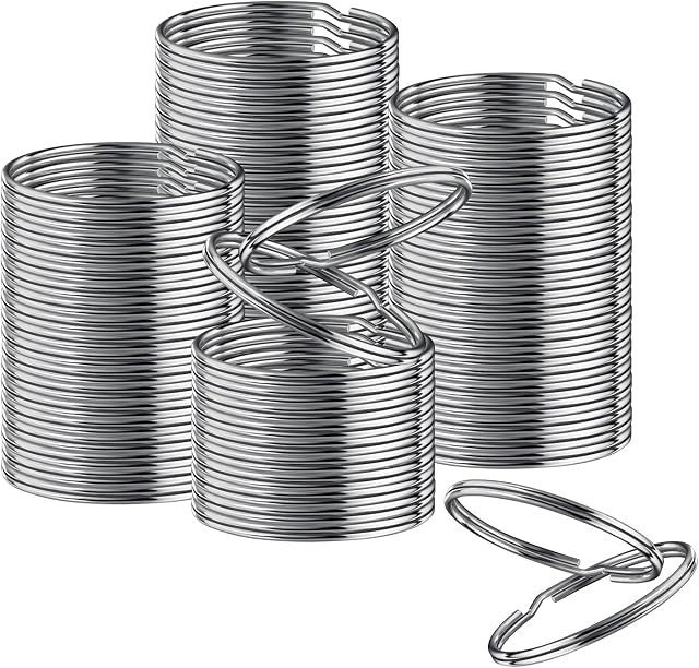 50 Pack (28mm)1.1" Nickel Plated Split Large Keyringkeyrings,Round Edged Keychain Key Rings Rugged and Durable, Suitable for Home Storage, car Keys, and Dog Collars, DIY Arts & Crafts
