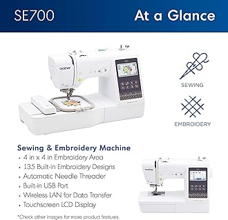 Brother SE700 Embroidery & Sewing Machine with Starter Bundle