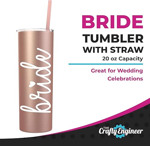 Miniatura 3 de Vaso de novia con pajita (oro rosa)