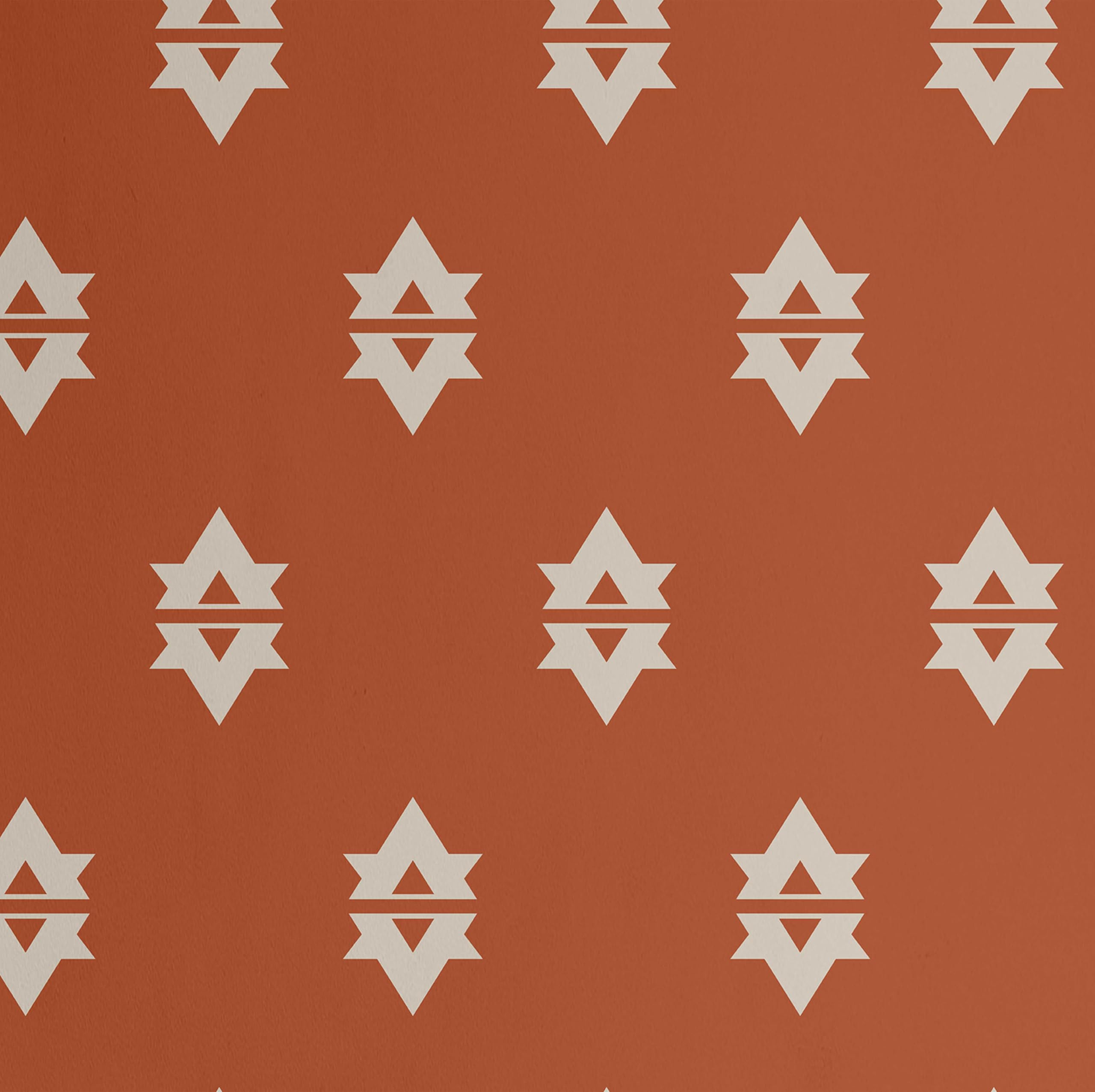 Papier peint Tribal Star marron pour relooker un mur abîmé