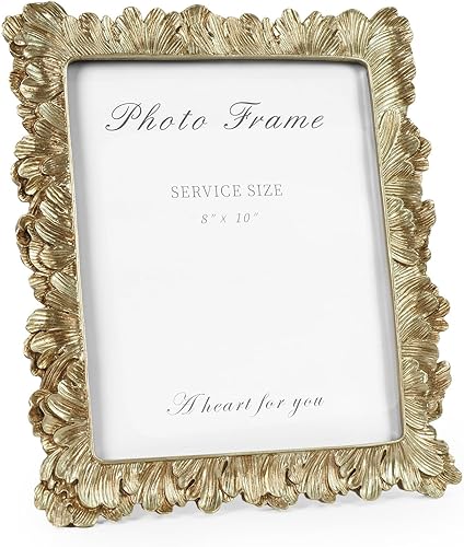 Miniatura 70 de Cuspin Marco de fotos de 5 x 7 pulgadas, marcos negros y dorados, marco de fotos de resina con textura ornamentada vintage hecha a mano con parte