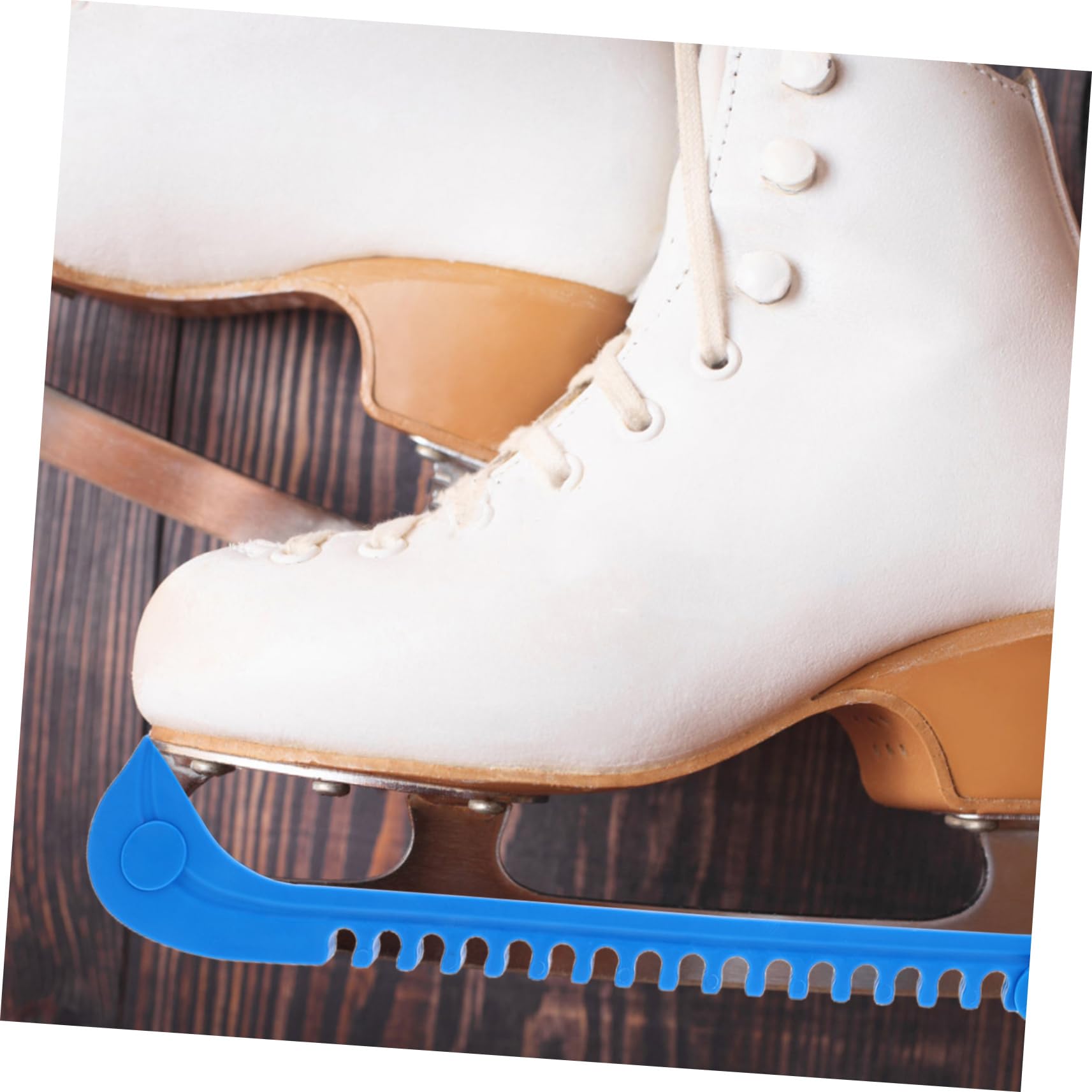 UKCOCO Protectores de Patines de Hielo Ajustables de PVC, 4 Piezas, para Hockey y Patinaje Artístico, Cubiertas para Cuchillas, Adultos y Niños