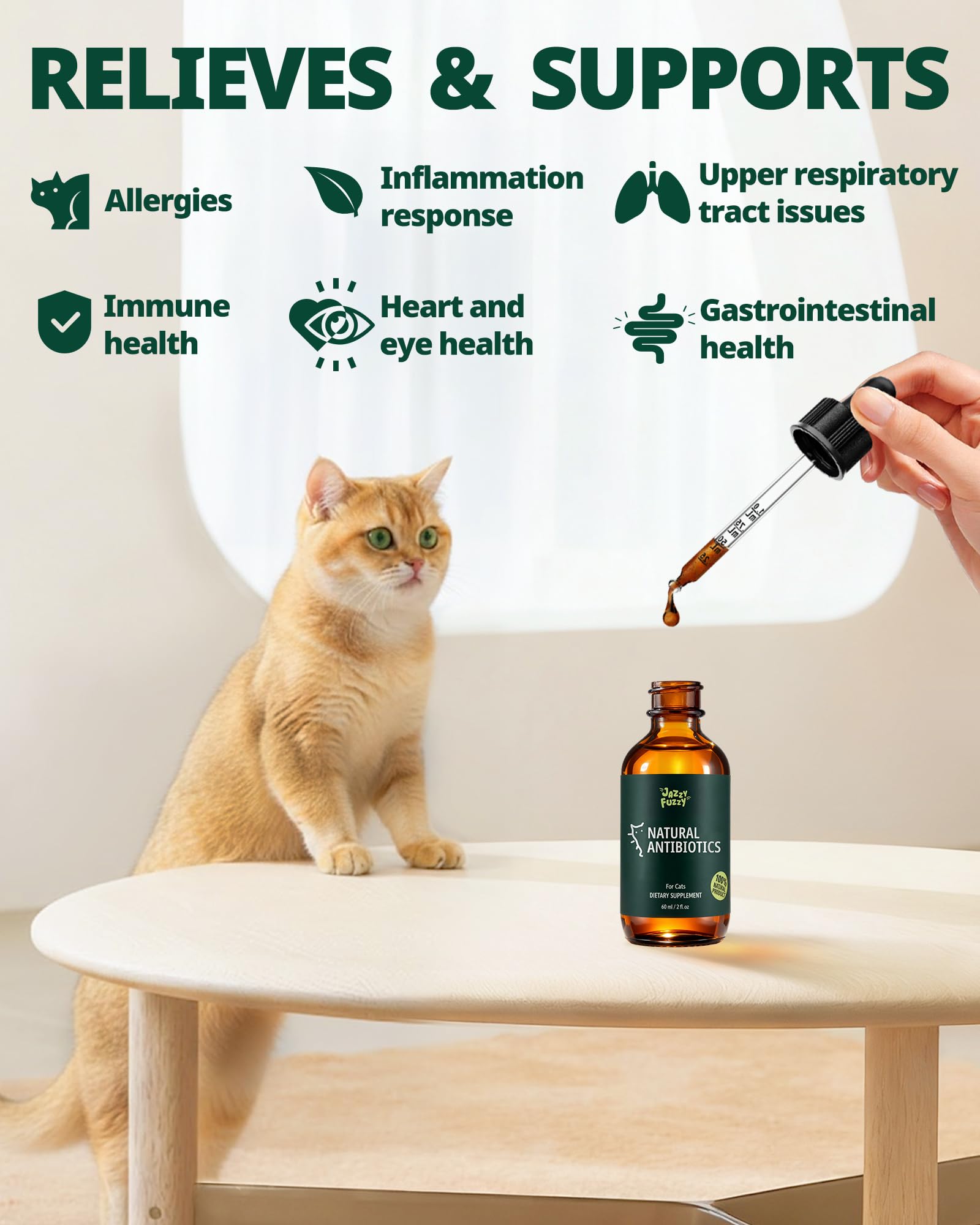 L-Lysine for Cats, Liquid Cat Lysine Drops with Taurine, 2 fl oz — Amazon image 5