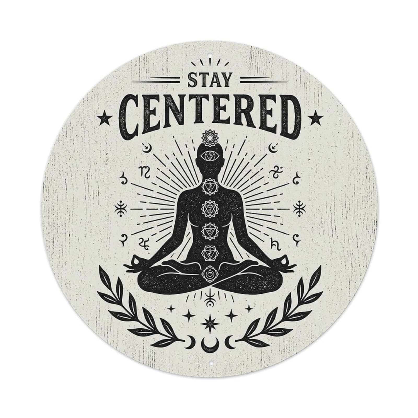 Zen Flower Meditation Den Mindfulness Vintage Metal Tin Sign Plaque Wall Decor for Cafe, Club Bar, Office, Garden Metal Poster 8x8Inch