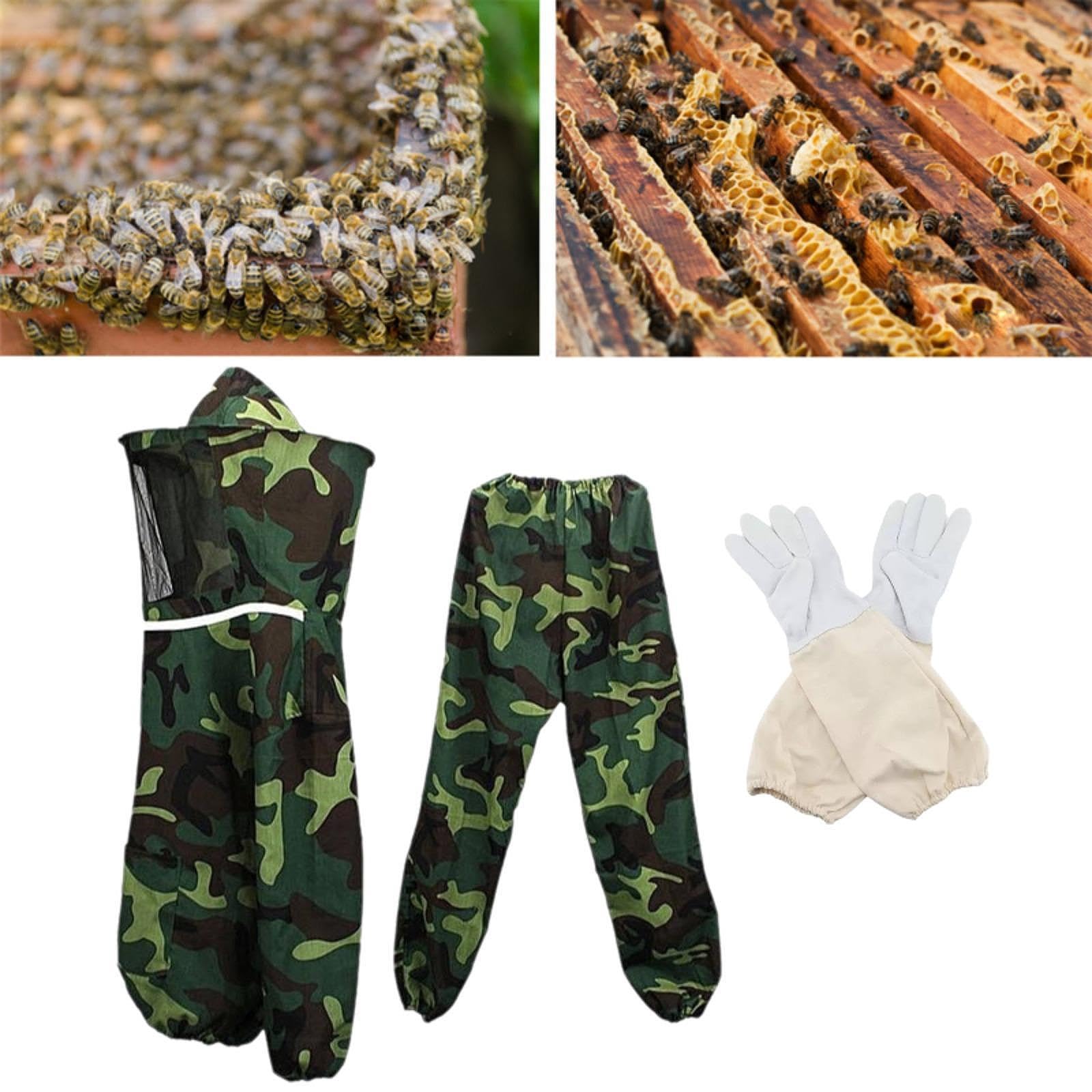predolo Traje de Apicultor, Traje de Apicultor, Chaqueta Y Guantes de Apicultor Transpirables para Adultos