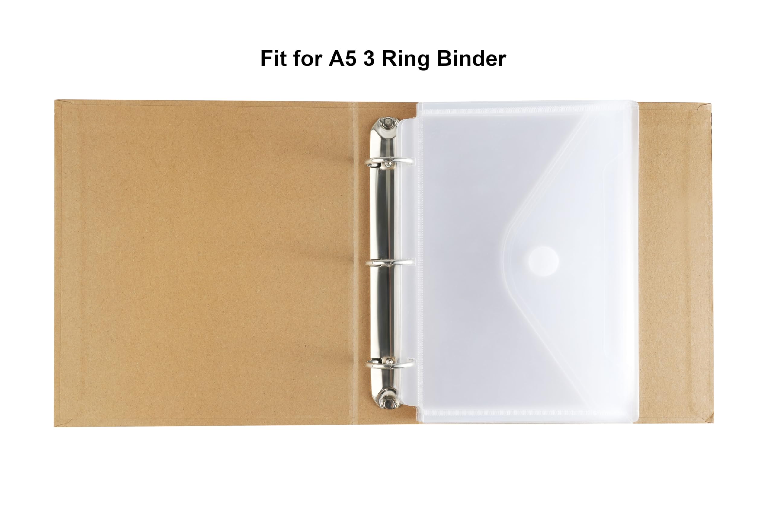 Snapklik.com : Plastic 3 Ring Binder Pockets Clear Pouches For 5.5 X 8. ...