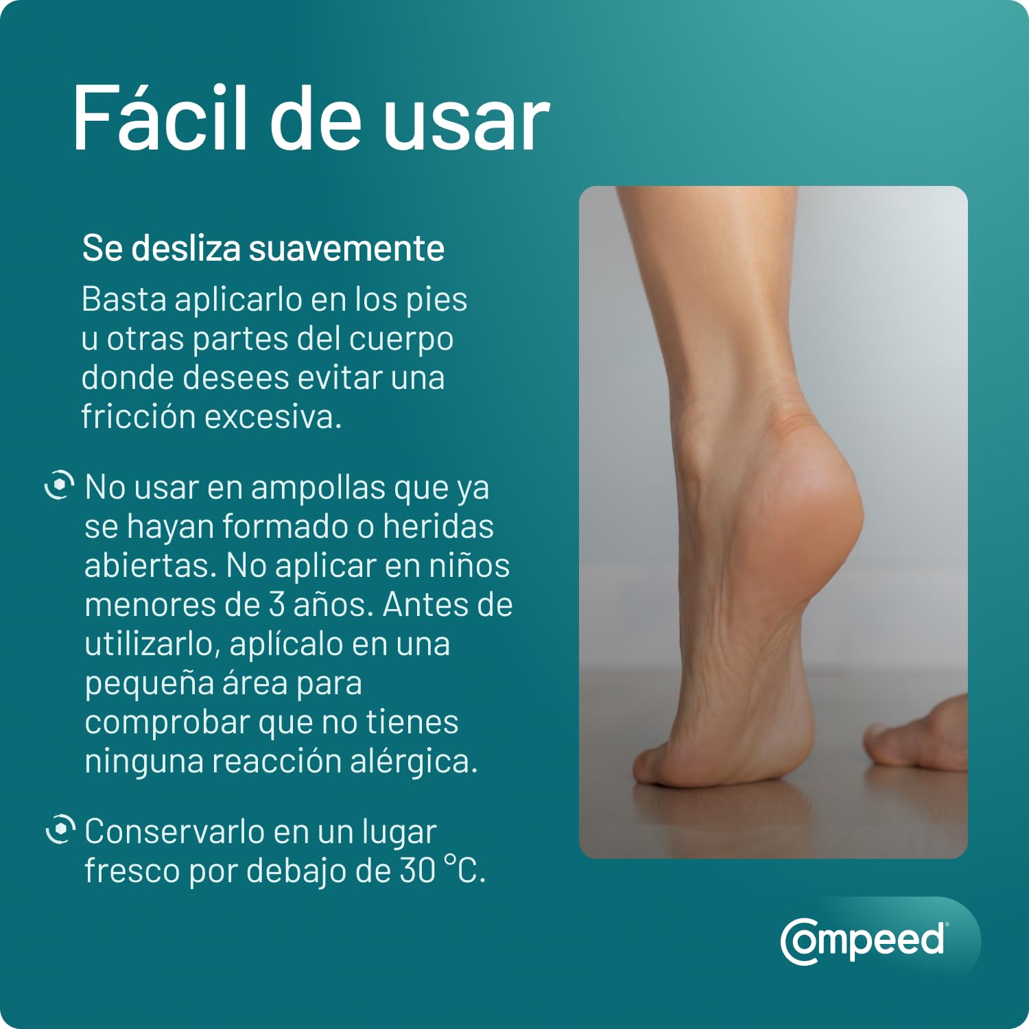 COMPEED Stick Anti-fricción, Tratamiento de Pies Fricción y Ampollas, Barra 8 ml