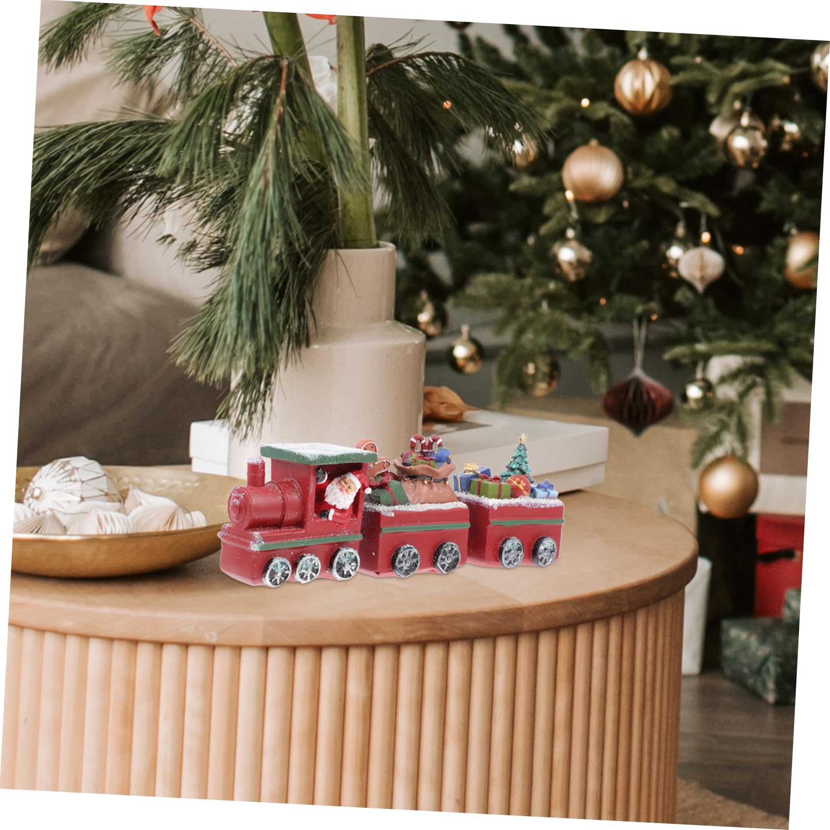 Cabilock 1pezzi Trenino Artigianale in Resina Ornamento Natalizio Decorazione per Ragazza Decorazioni da Tavolo per Feste di Natale