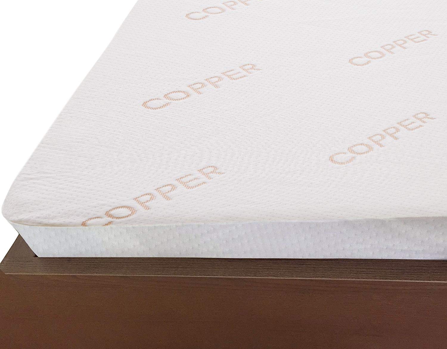 The House Of Emily Copper Infused Cushioned Mattress Protector Waterproof Fully Enclosed Encased Zip Closure (Double 54 x 75 Inch)