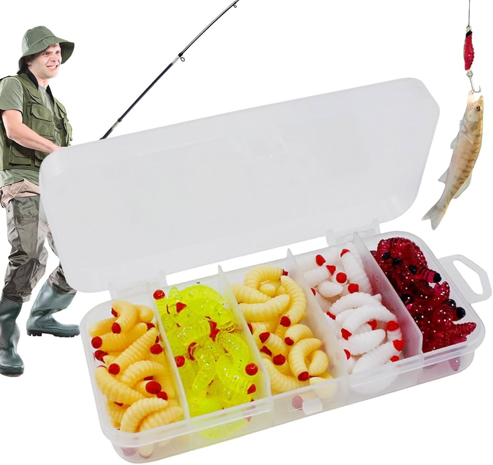 Amazon.co.jp: 釣り用ウジ虫、釣り用グラブ - 125 個 1 インチバス釣り