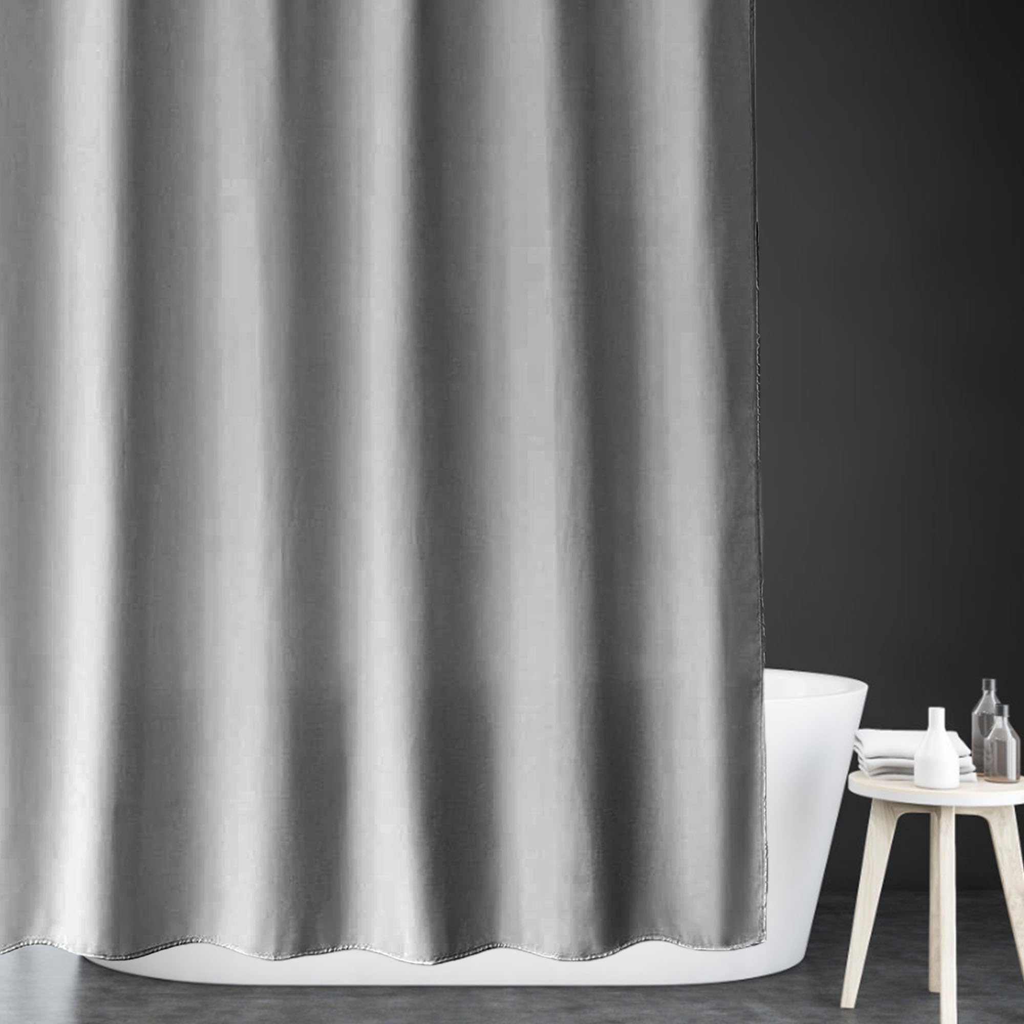 Douche lestée 190x190 cm en polyester gris imperméable pour une salle de bain moderne