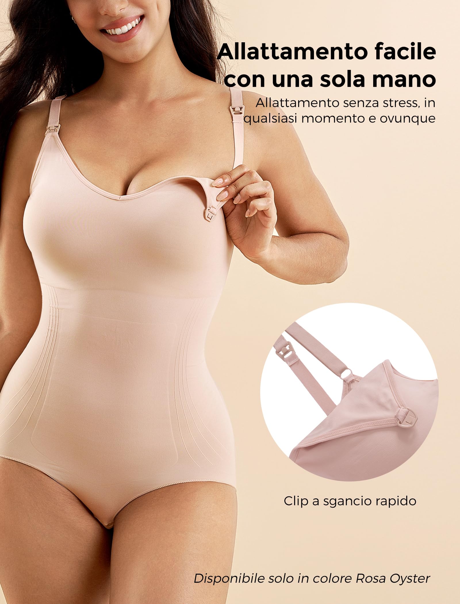momcozy Body Modellante Donna Pancia Piatta, Body Contenitivo Modellante con Coppe Imbottite, Intimo Modellante Post Parto e Uso Quotidiano