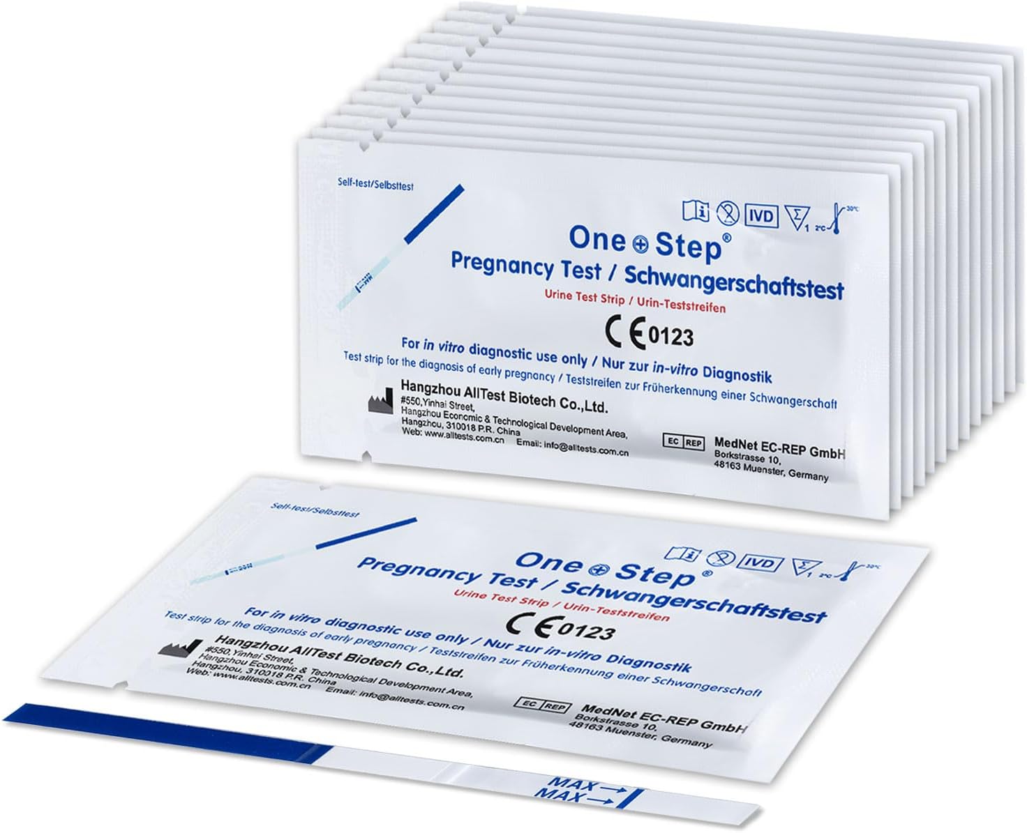 One Step 15 x Ultra Early - 10mIU Wide Width 3.5mm Pregnancy Test Strips (Tests up to 6 Days Earlier)